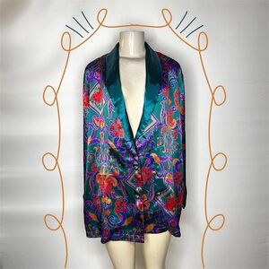 Vintage Victoria Secret Blouse: Eclectic Print, M